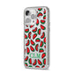 Personalised Watermelon Initials iPhone 14 Pro Max Clear Tough Case Silver Angled Image