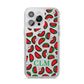 Personalised Watermelon Initials iPhone 14 Pro Max Clear Tough Case Silver