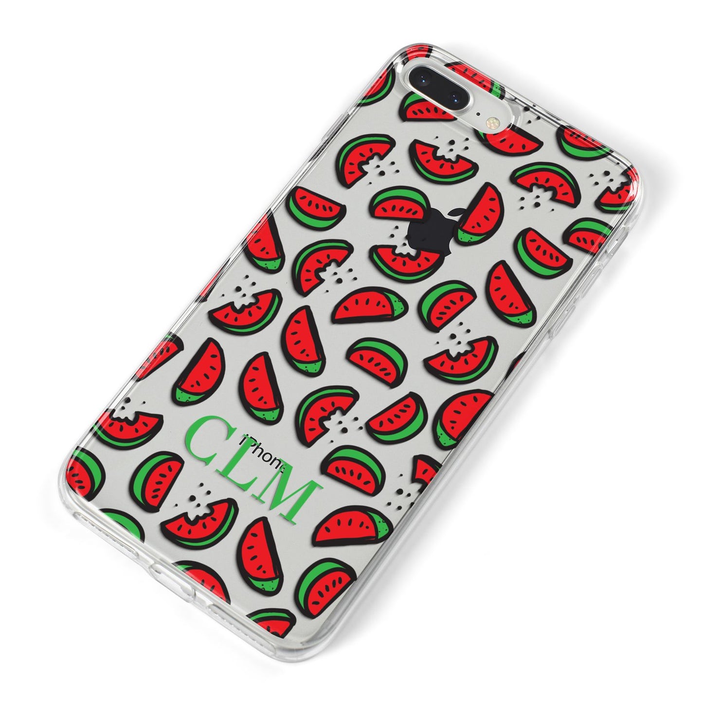 Personalised Watermelon Initials iPhone 8 Plus Bumper Case on Silver iPhone Alternative Image