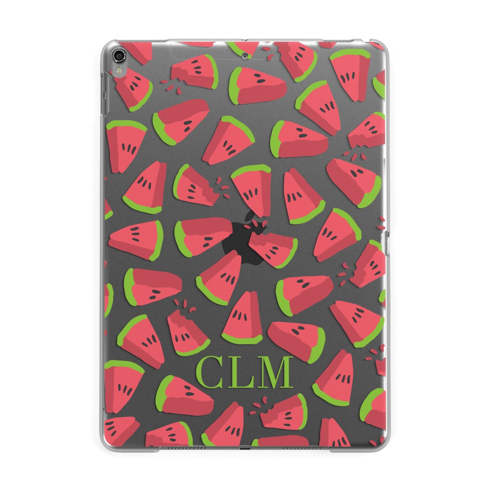 Personalised Watermelon Monogram Apple iPad Grey Case