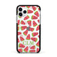 Personalised Watermelon Monogram Apple iPhone 11 Pro in Silver with Black Impact Case