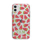 Personalised Watermelon Monogram Apple iPhone 11 in White with Bumper Case