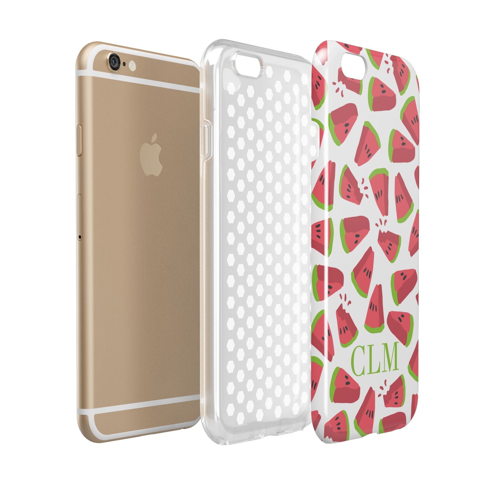 Personalised Watermelon Monogram Apple iPhone 6 3D Tough Case Expanded view