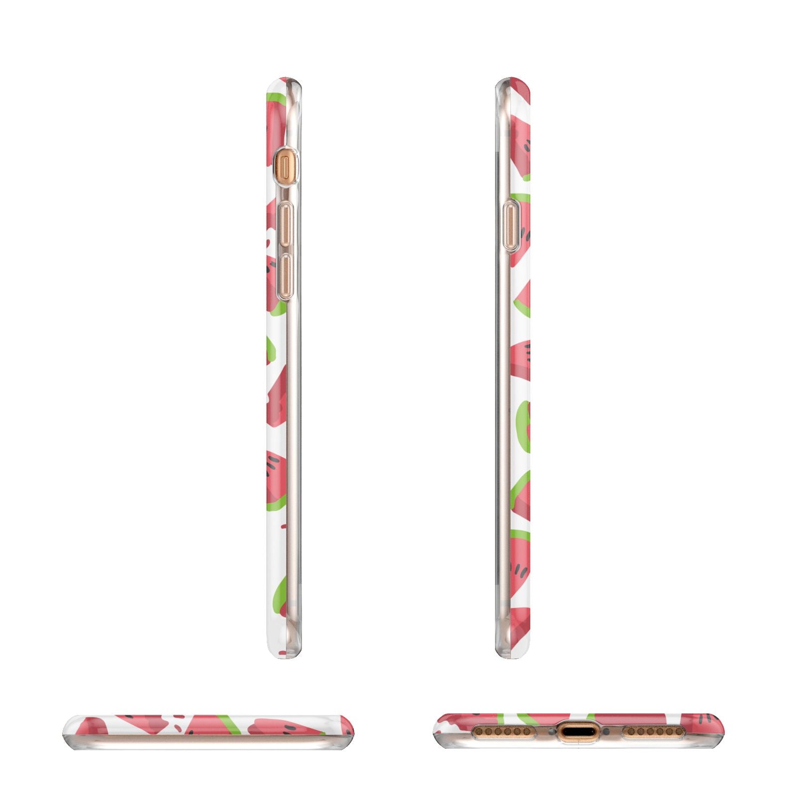 Personalised Watermelon Monogram Apple iPhone 7 8 3D Wrap Tough Case Alternative Image Angles