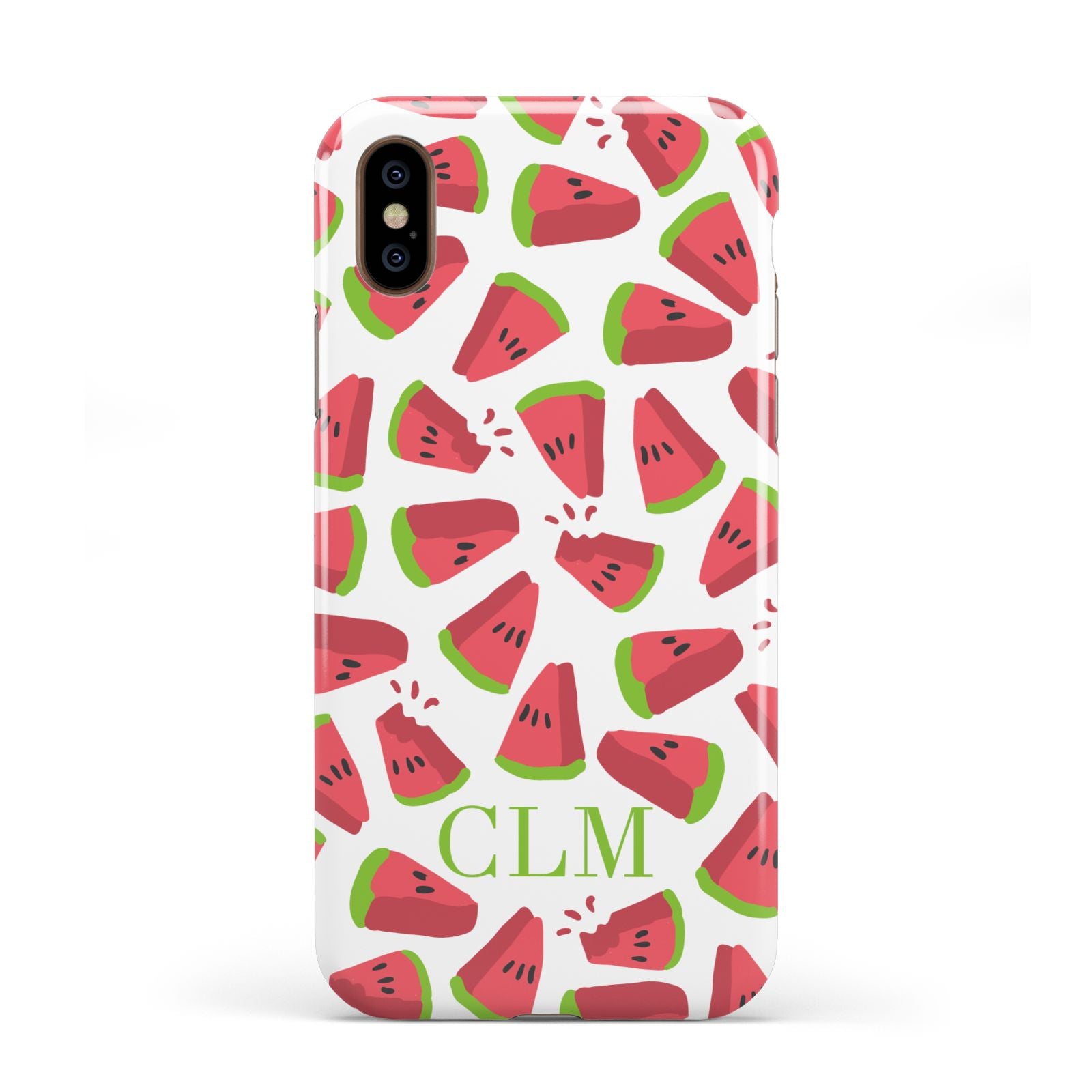Personalised Watermelon Monogram Apple iPhone XS 3D Tough