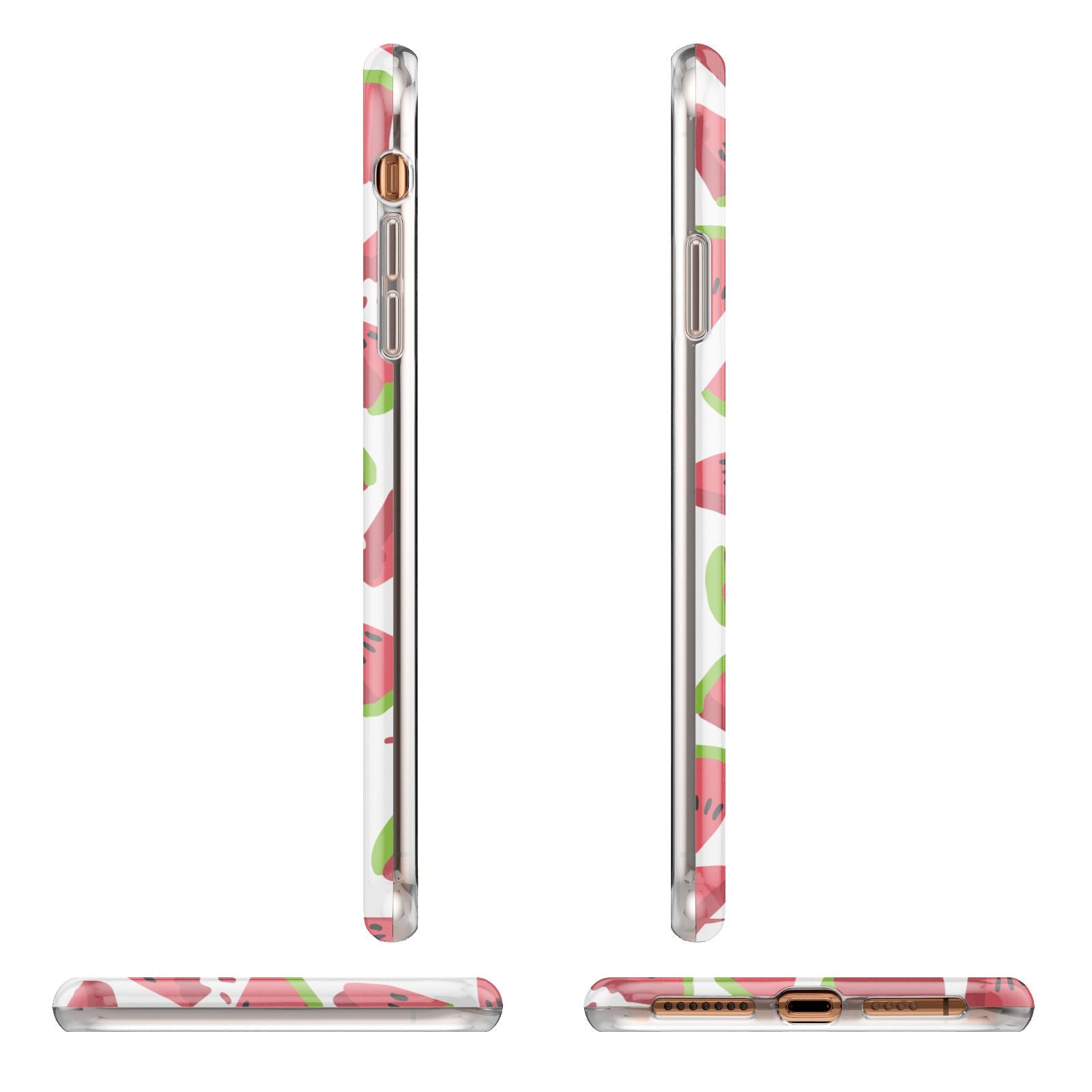 Personalised Watermelon Monogram Apple iPhone XS Max 3D Wrap Tough Case Alternative Image Angles