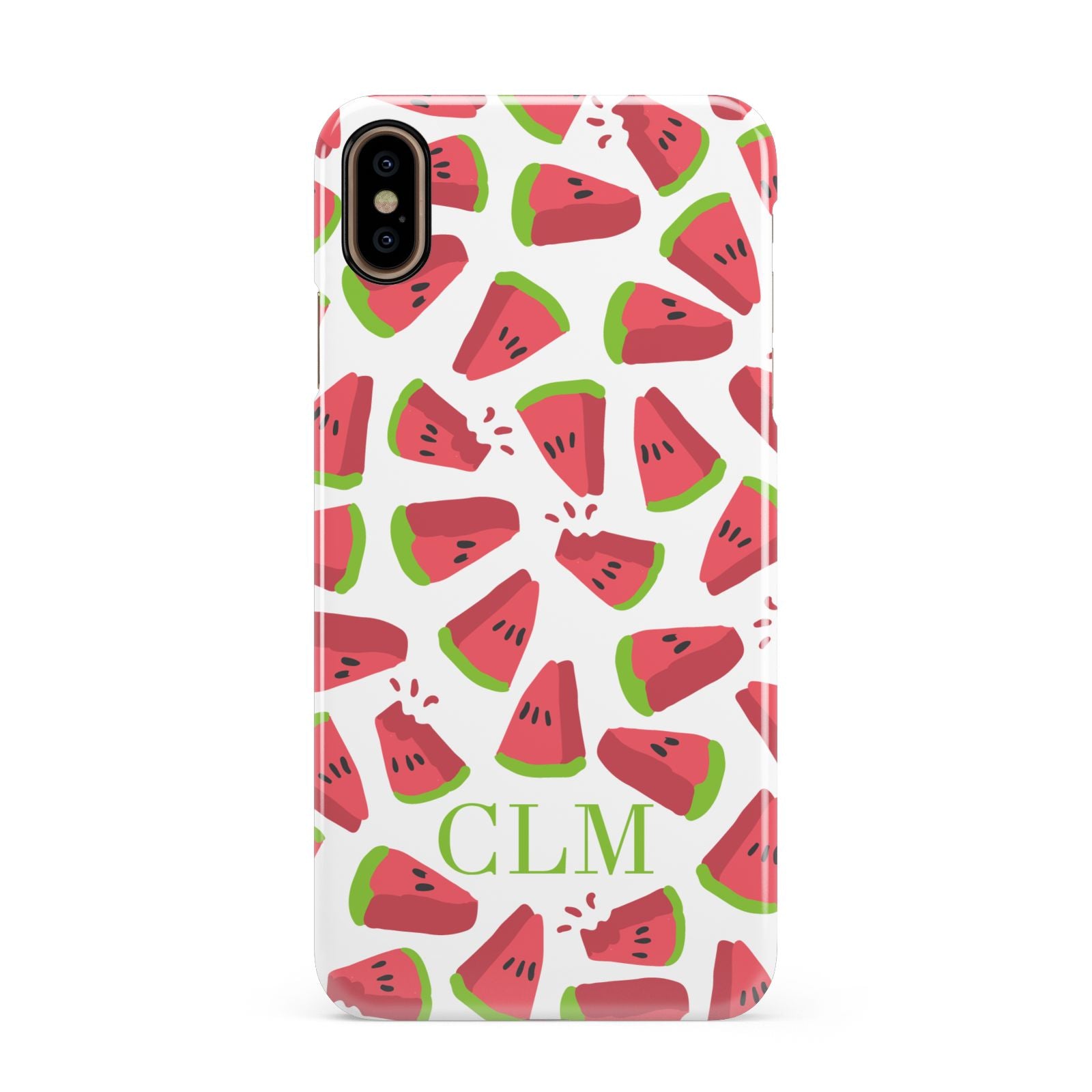 Personalised Watermelon Monogram Apple iPhone Xs Max 3D Snap Case