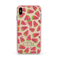 Personalised Watermelon Monogram Apple iPhone Xs Max Impact Case Pink Edge on Gold Phone