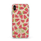 Personalised Watermelon Monogram Apple iPhone Xs Max Impact Case White Edge on Gold Phone