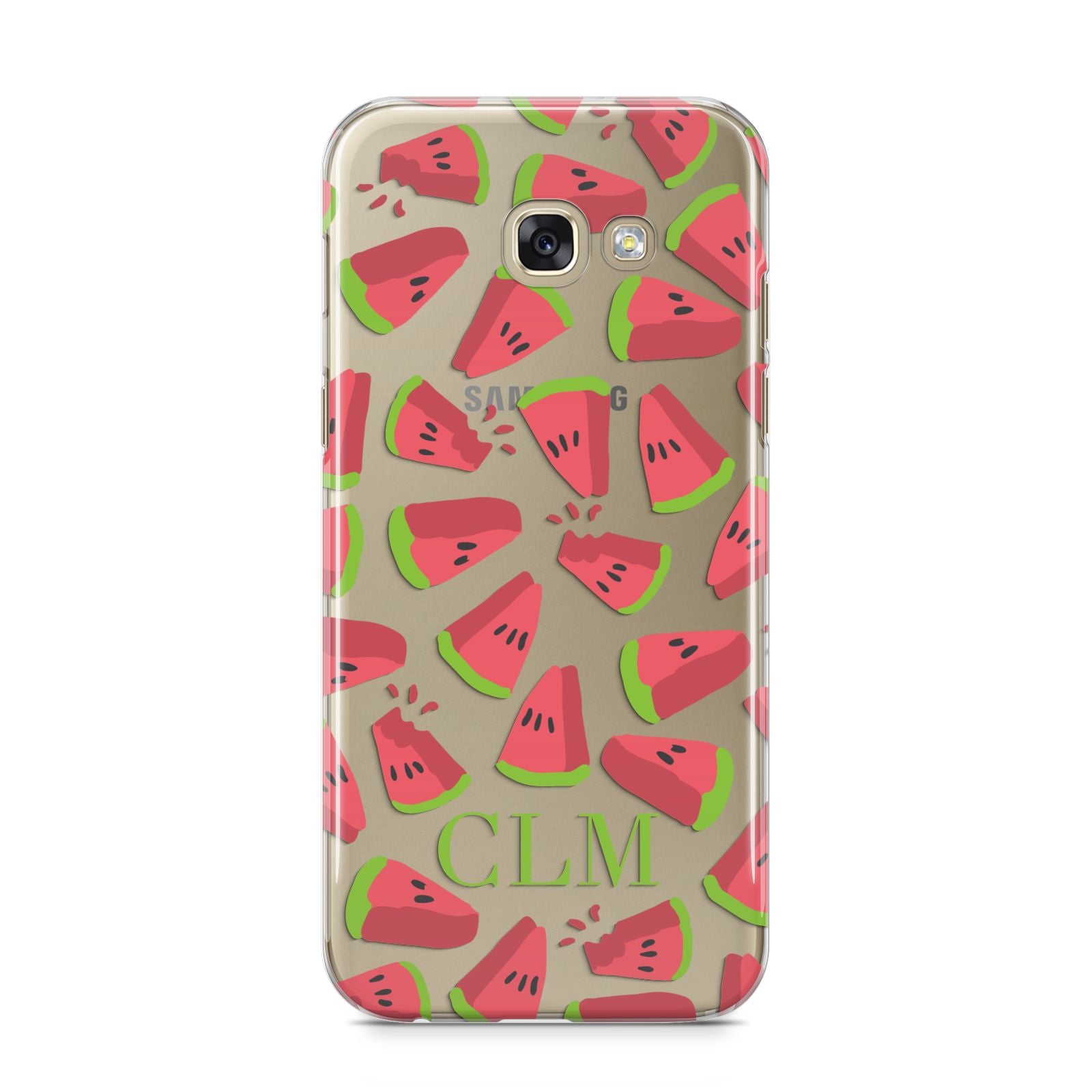Personalised Watermelon Monogram Samsung Galaxy A5 2017 Case on gold phone