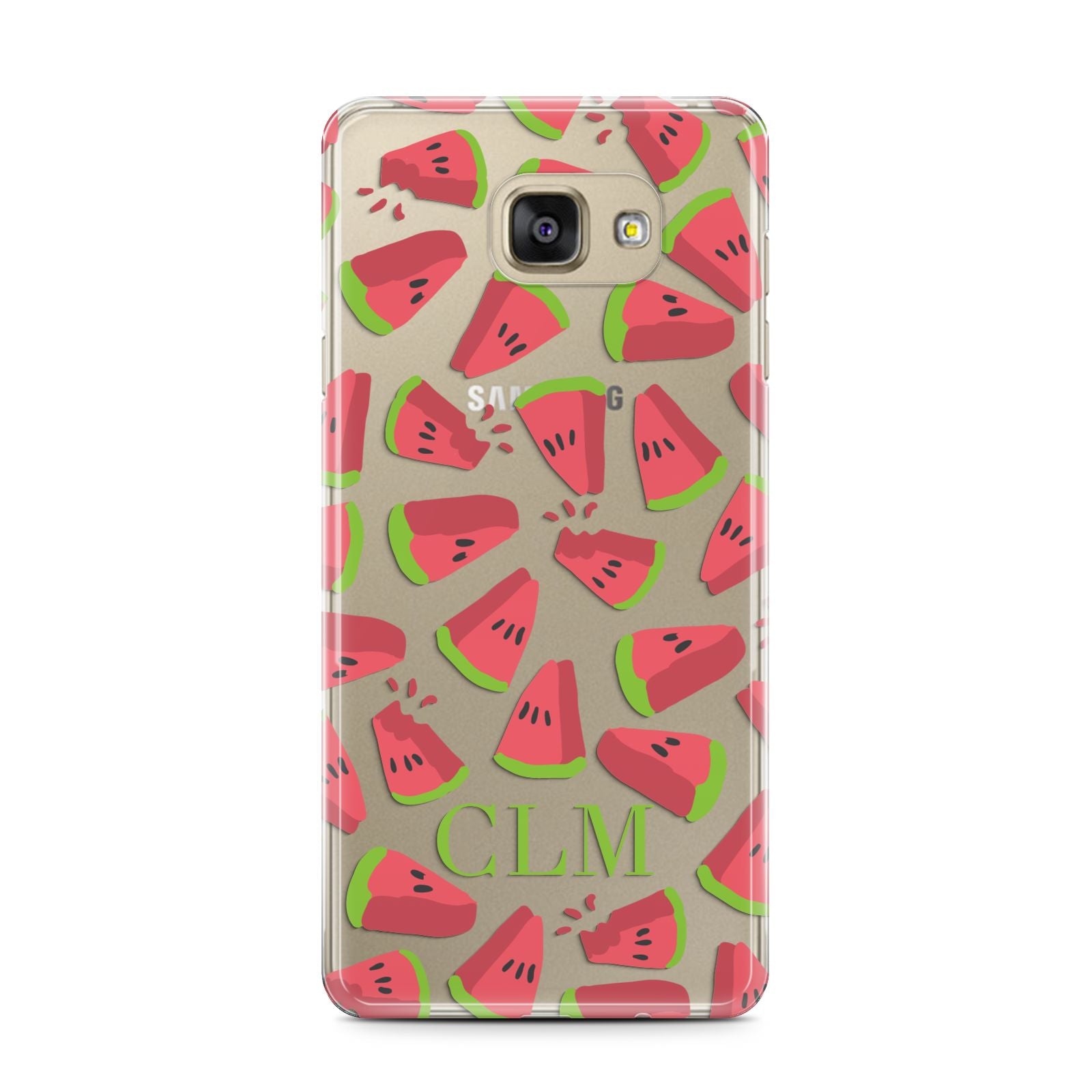 Personalised Watermelon Monogram Samsung Galaxy A7 2016 Case on gold phone