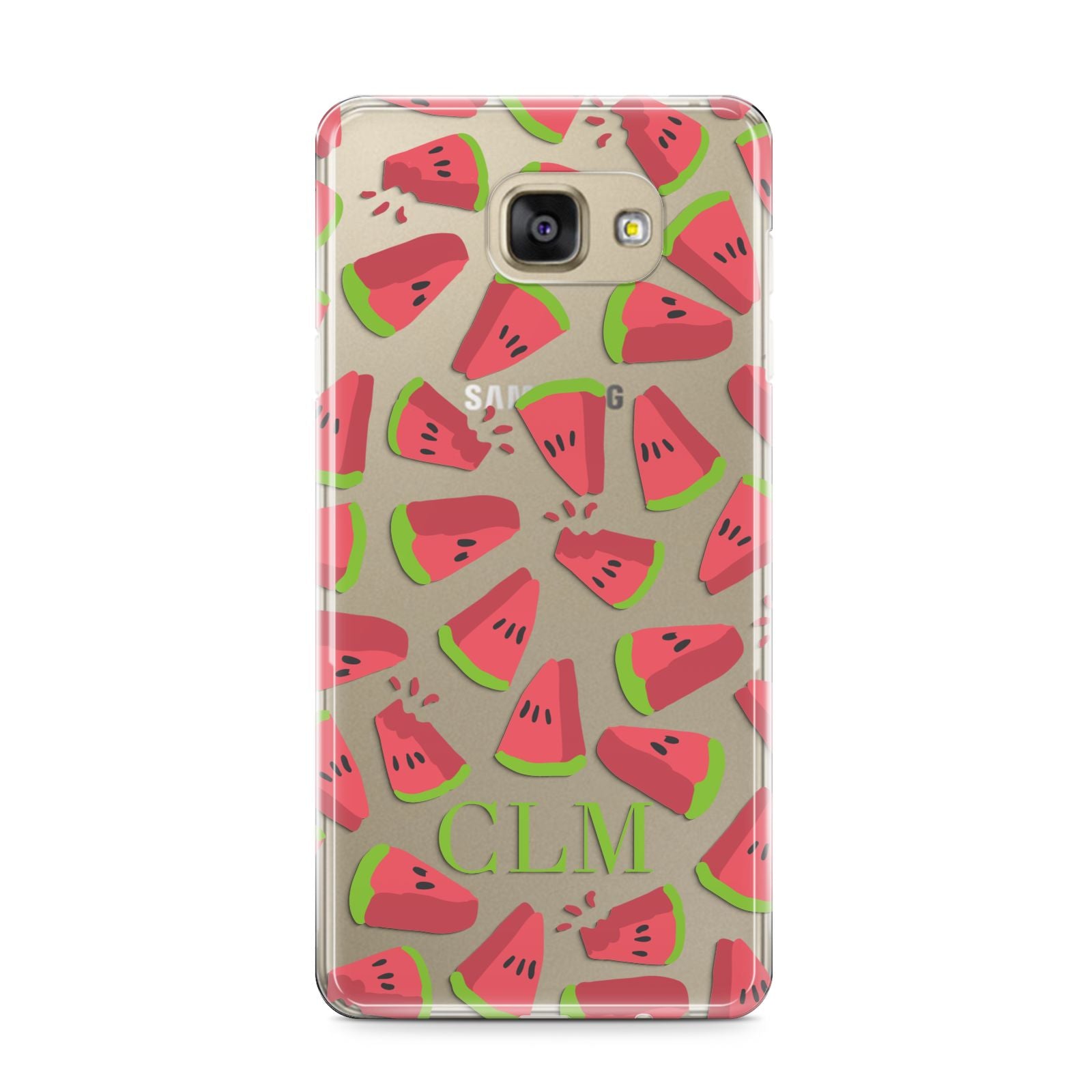Personalised Watermelon Monogram Samsung Galaxy A9 2016 Case on gold phone
