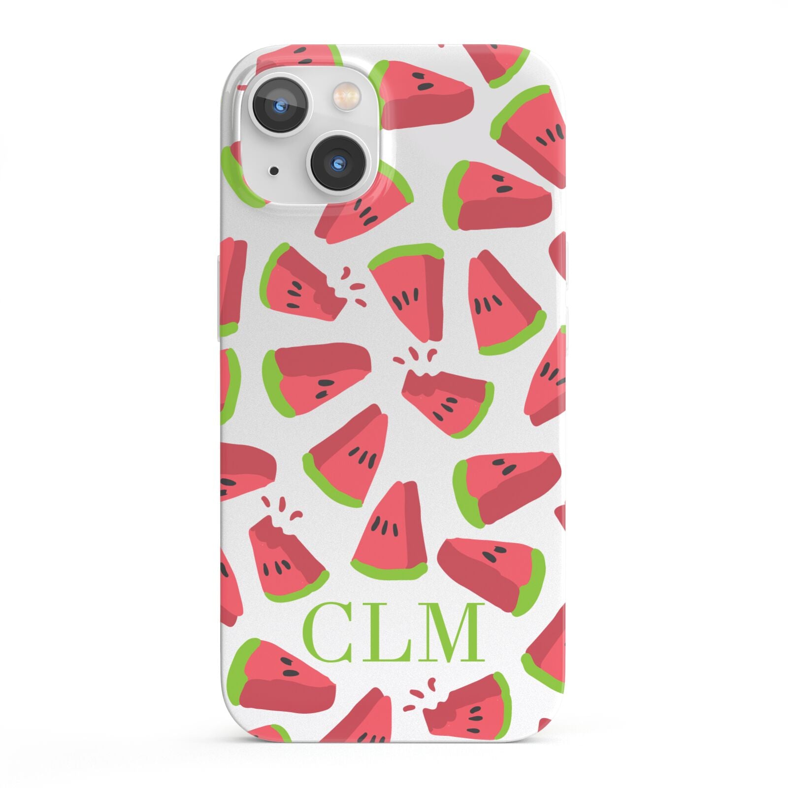 Personalised Watermelon Monogram iPhone 13 Full Wrap 3D Snap Case