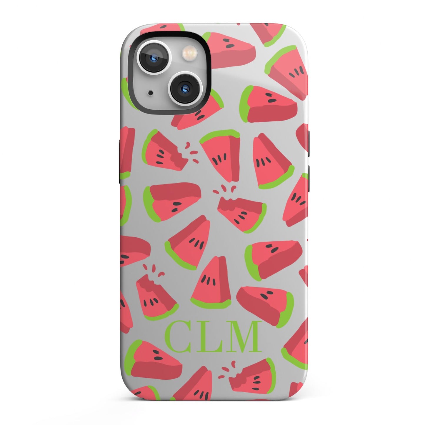 Personalised Watermelon Monogram iPhone 13 Full Wrap 3D Tough Case