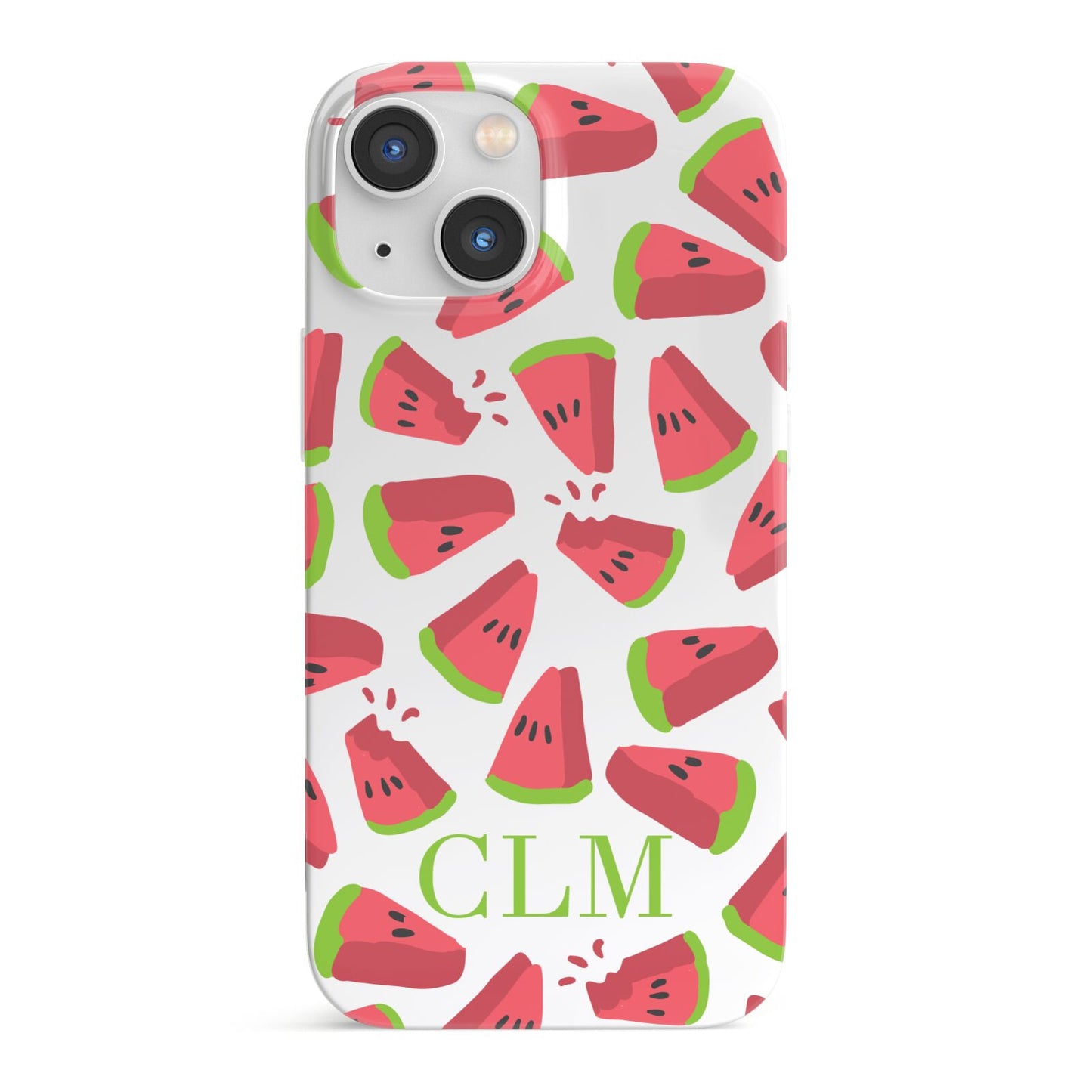 Personalised Watermelon Monogram iPhone 13 Mini Full Wrap 3D Snap Case