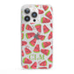 Personalised Watermelon Monogram iPhone 13 Pro Clear Bumper Case