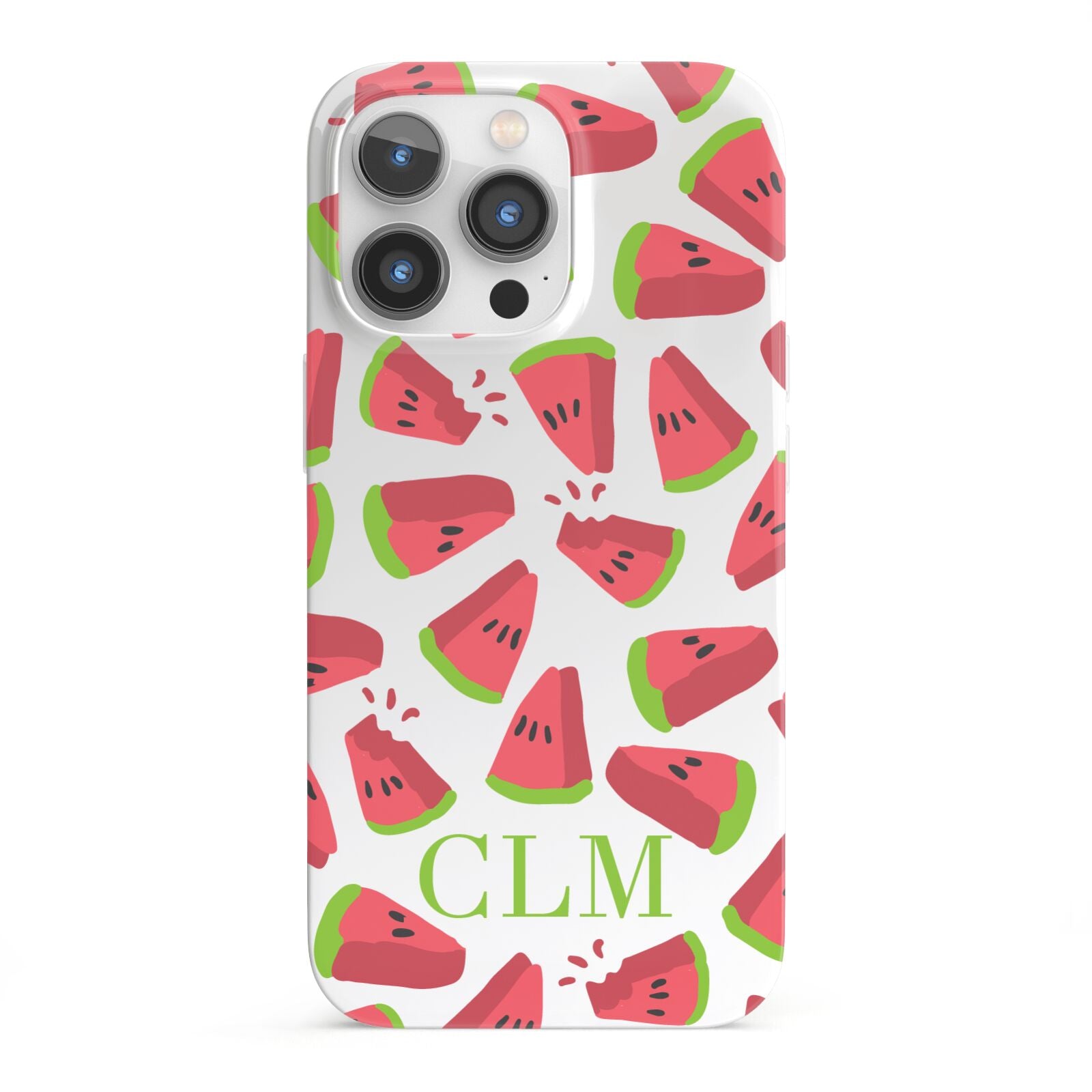 Personalised Watermelon Monogram iPhone 13 Pro Full Wrap 3D Snap Case