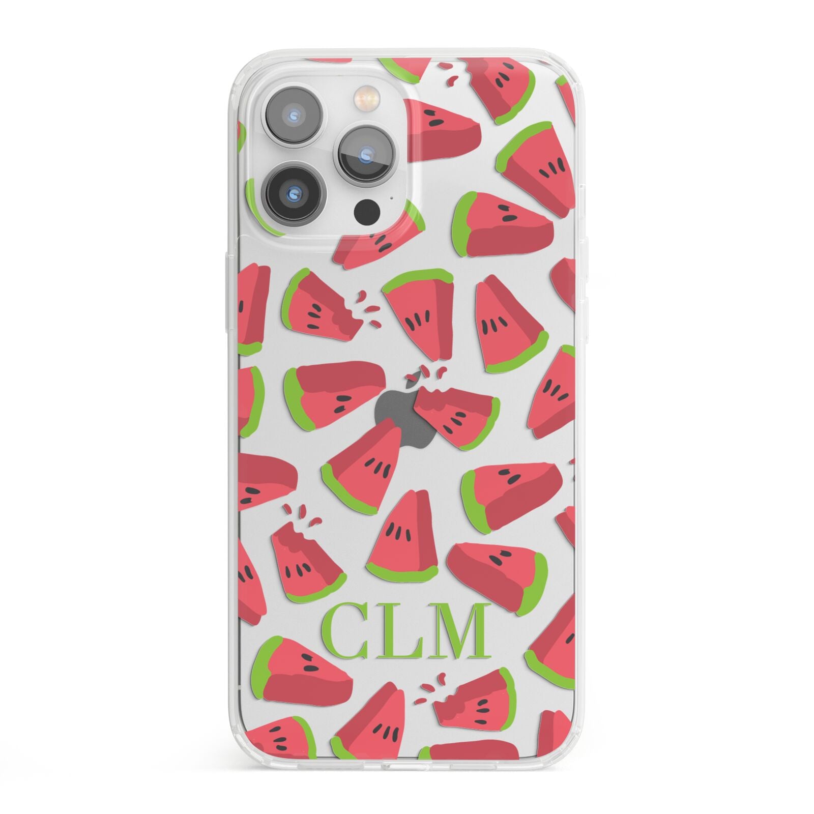 Personalised Watermelon Monogram iPhone 13 Pro Max Clear Bumper Case