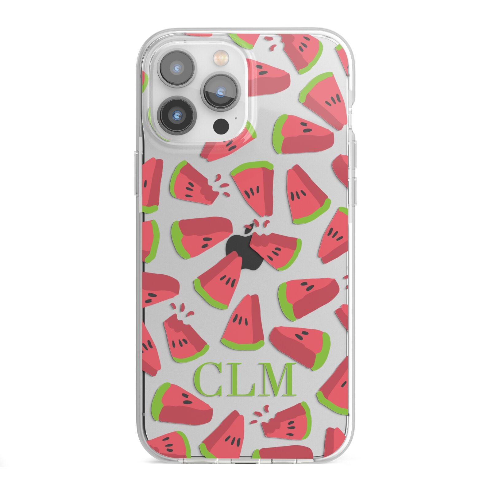 Personalised Watermelon Monogram iPhone 13 Pro Max TPU Impact Case with White Edges