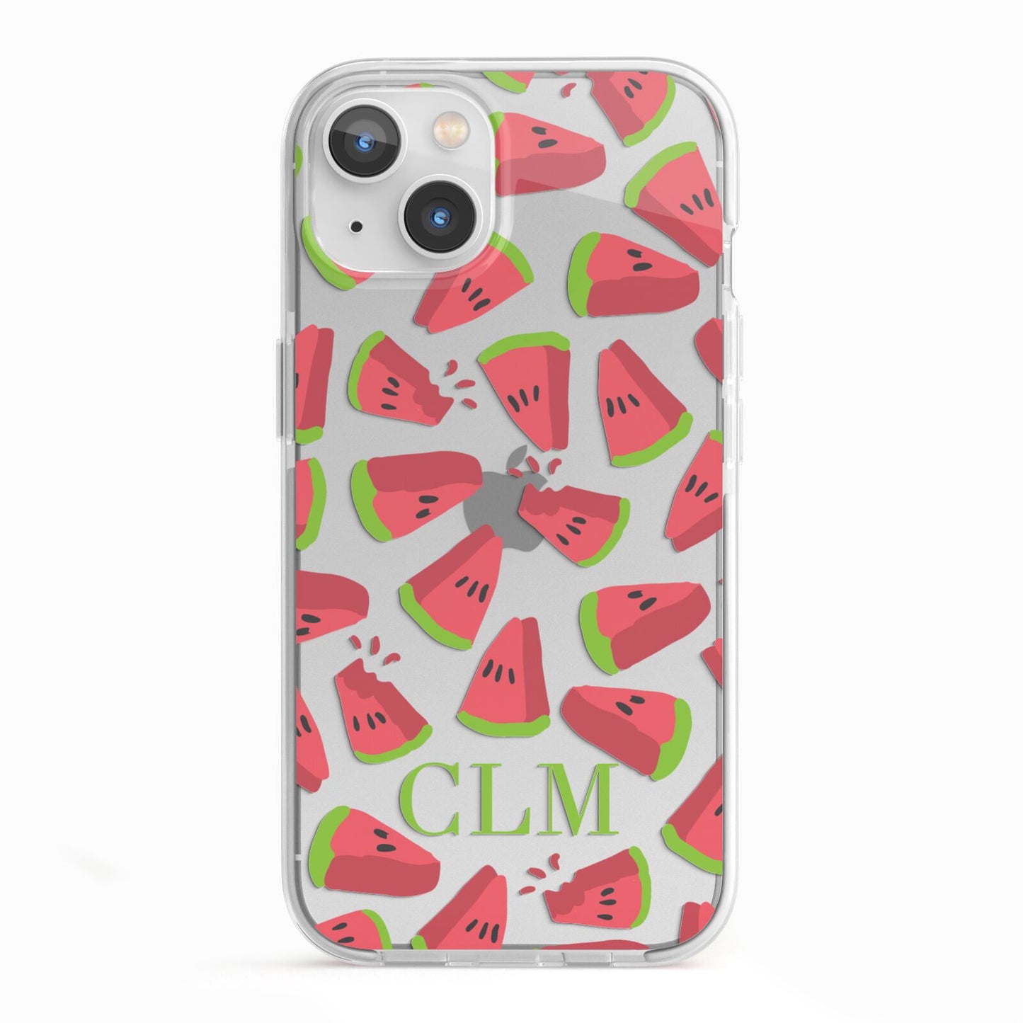 Personalised Watermelon Monogram iPhone 13 TPU Impact Case with White Edges