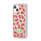 Personalised Watermelon Monogram iPhone 14 Clear Tough Case Starlight Angled Image