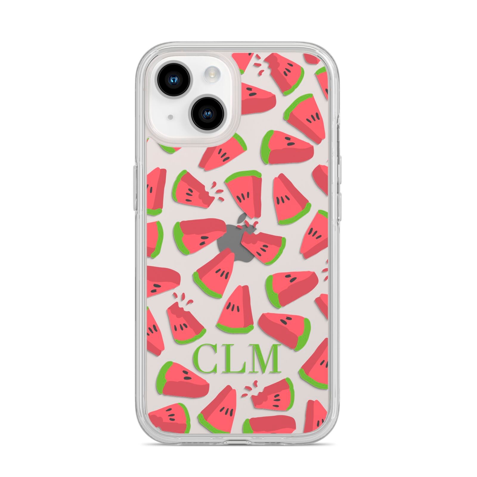 Personalised Watermelon Monogram iPhone 14 Clear Tough Case Starlight