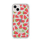 Personalised Watermelon Monogram iPhone 14 Plus Glitter Tough Case Starlight
