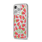 Personalised Watermelon Monogram iPhone 14 Pro Max Glitter Tough Case Silver Angled Image