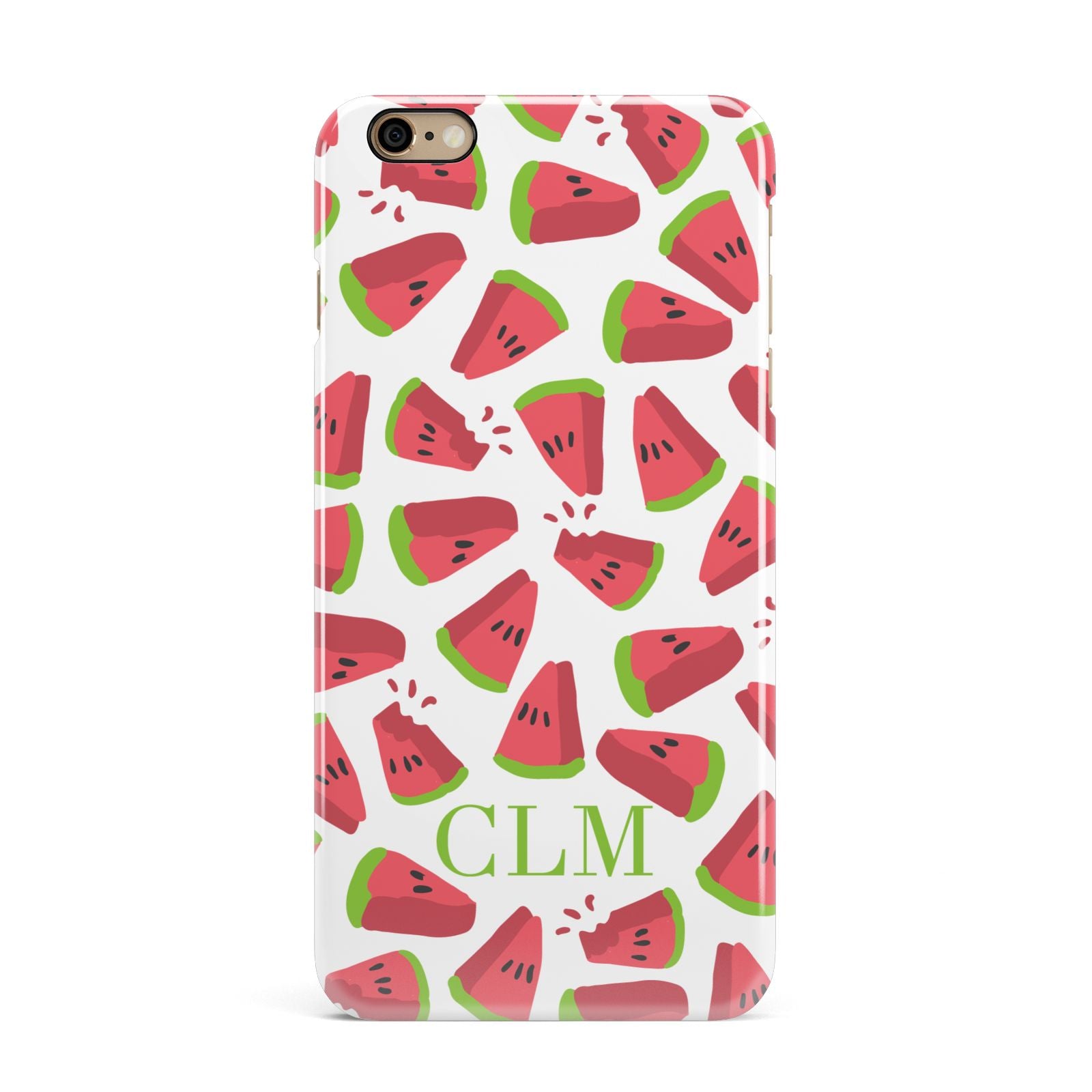 Personalised Watermelon Monogram iPhone 6 Plus 3D Snap Case on Gold Phone
