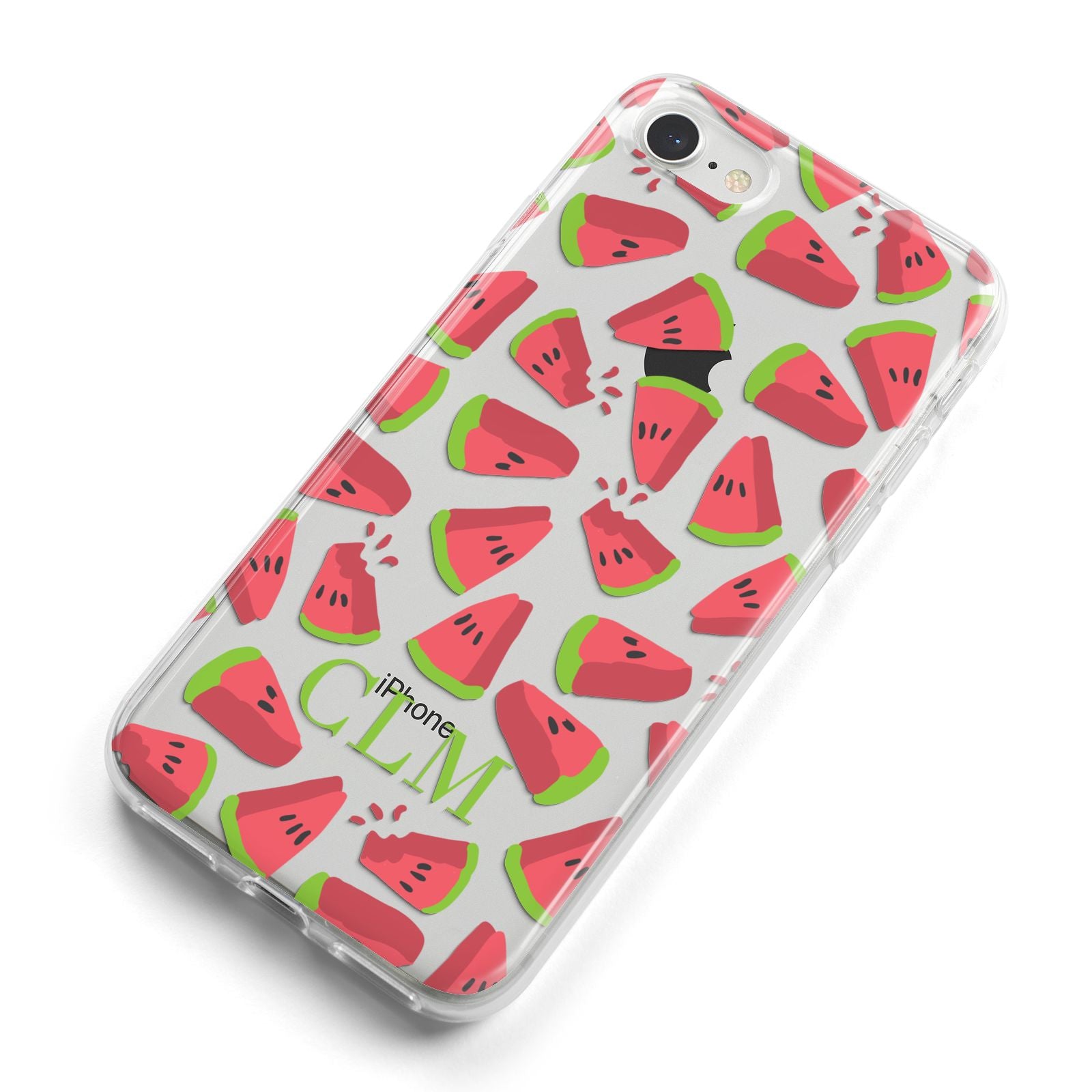 Personalised Watermelon Monogram iPhone 8 Bumper Case on Silver iPhone Alternative Image
