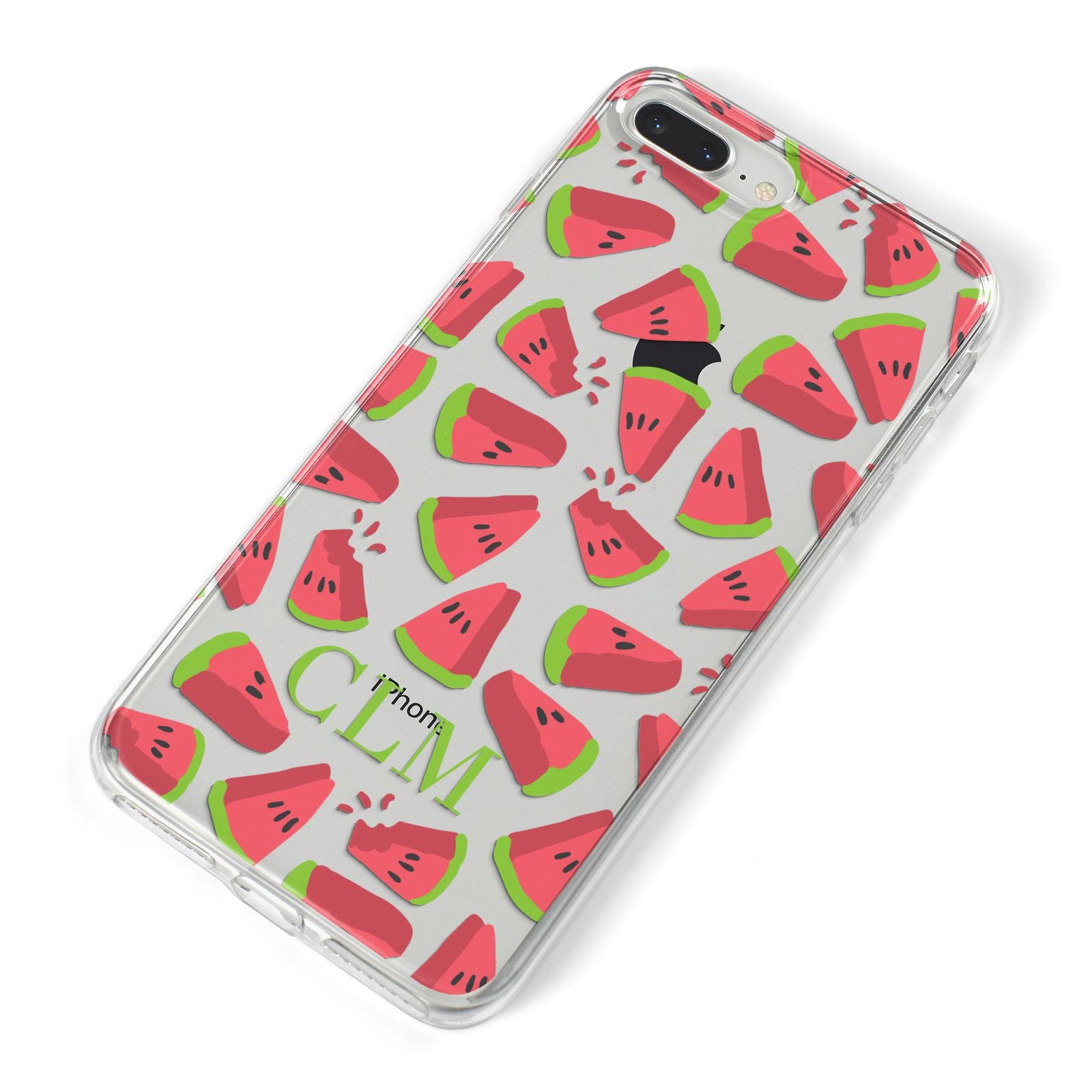 Personalised Watermelon Monogram iPhone 8 Plus Bumper Case on Silver iPhone Alternative Image