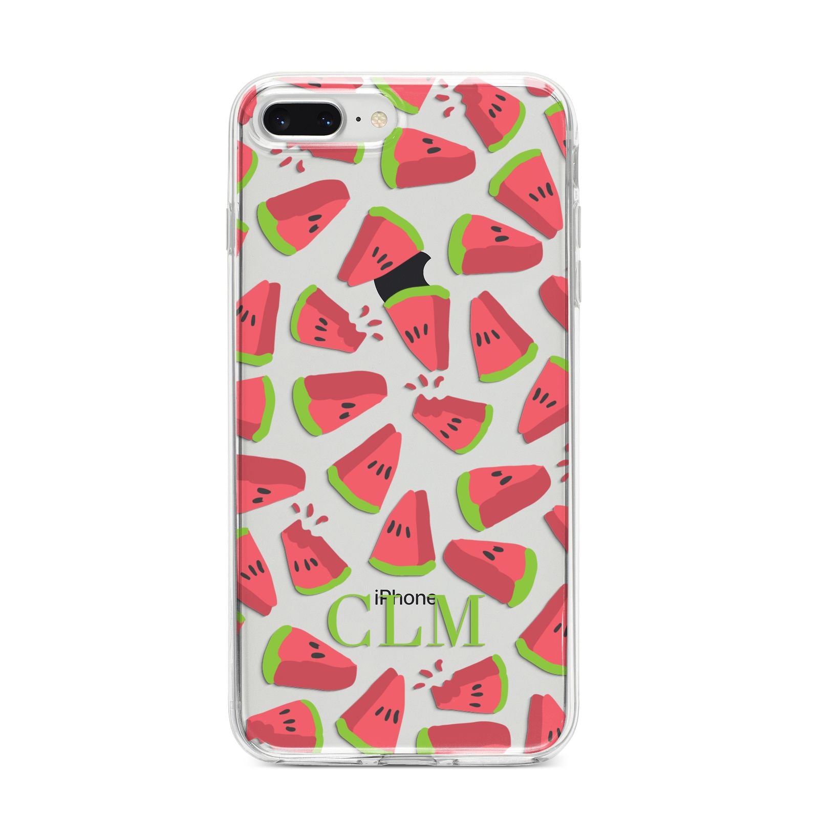 Personalised Watermelon Monogram iPhone 8 Plus Bumper Case on Silver iPhone