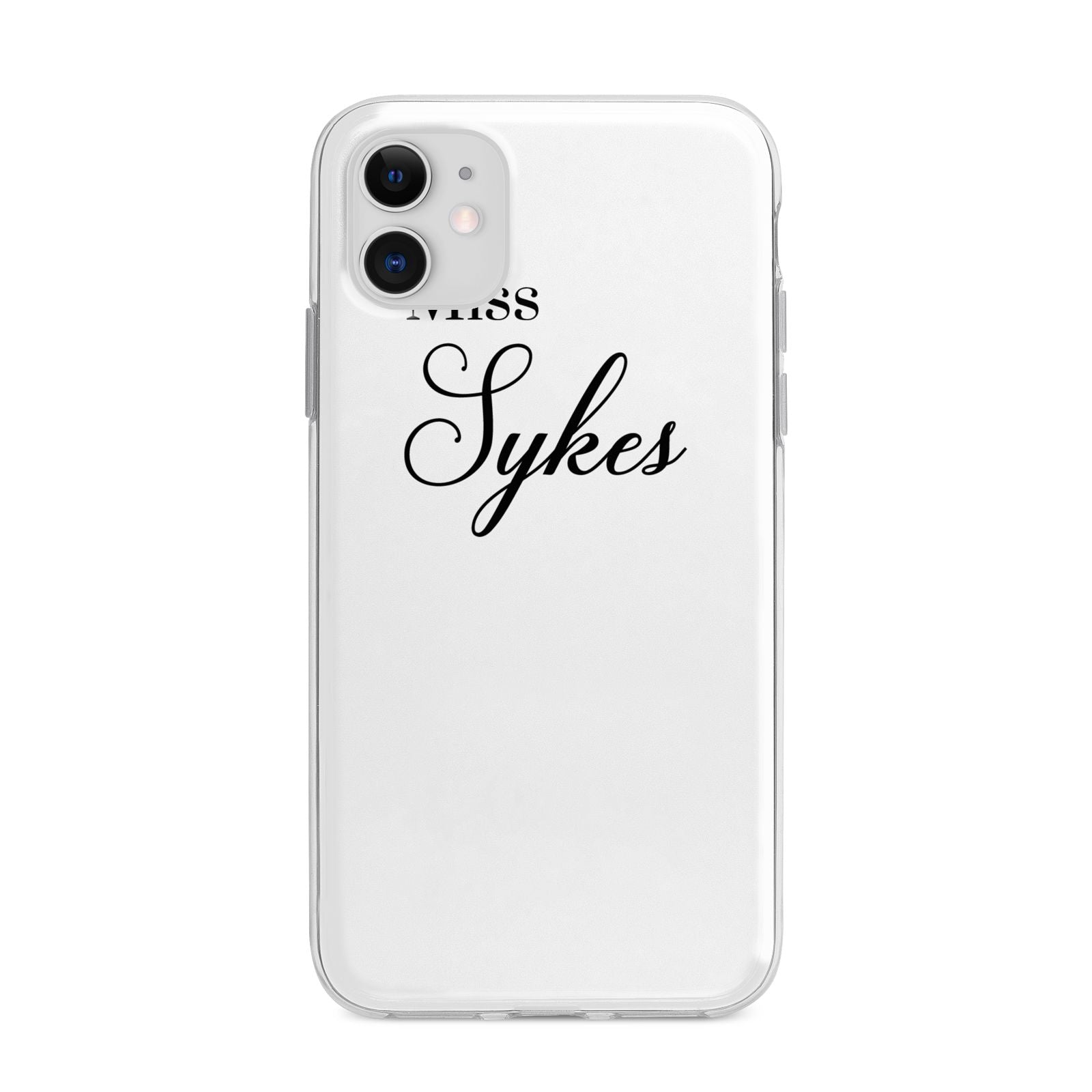 Personalised Wedding Name Miss Apple iPhone 11 in White with Bumper Case