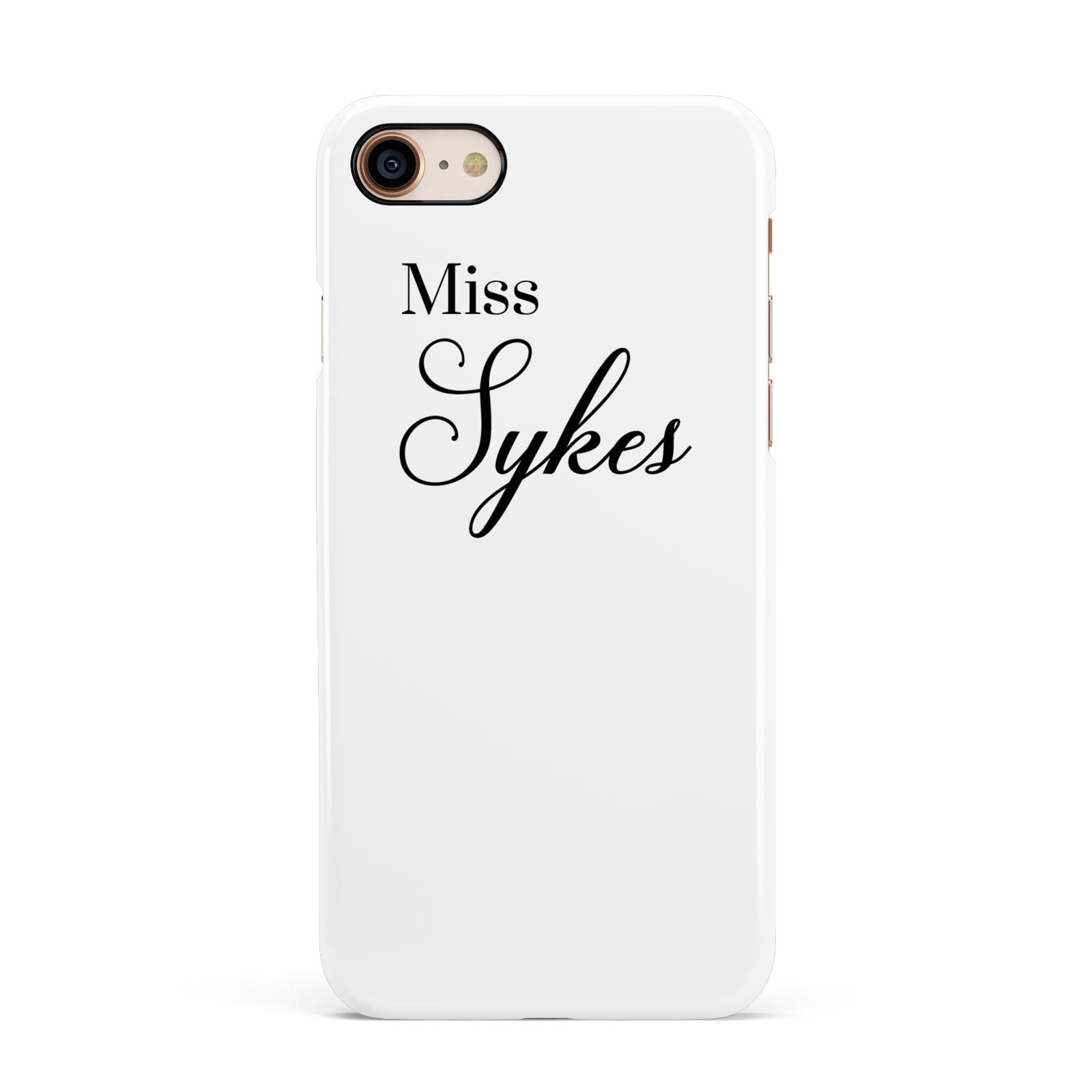 Personalised Wedding Name Miss Apple iPhone 7 8 3D Snap Case