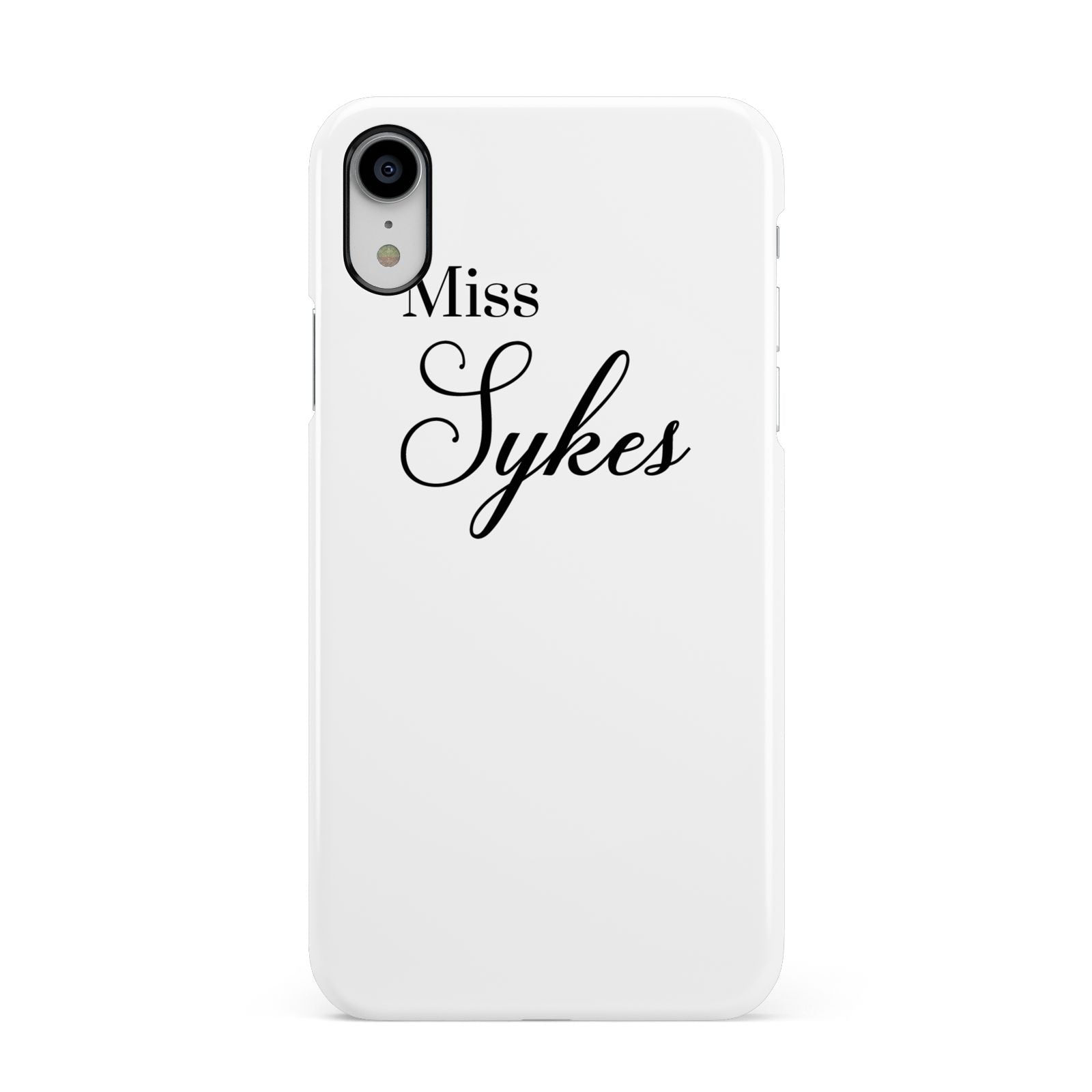 Personalised Wedding Name Miss Apple iPhone XR White 3D Snap Case