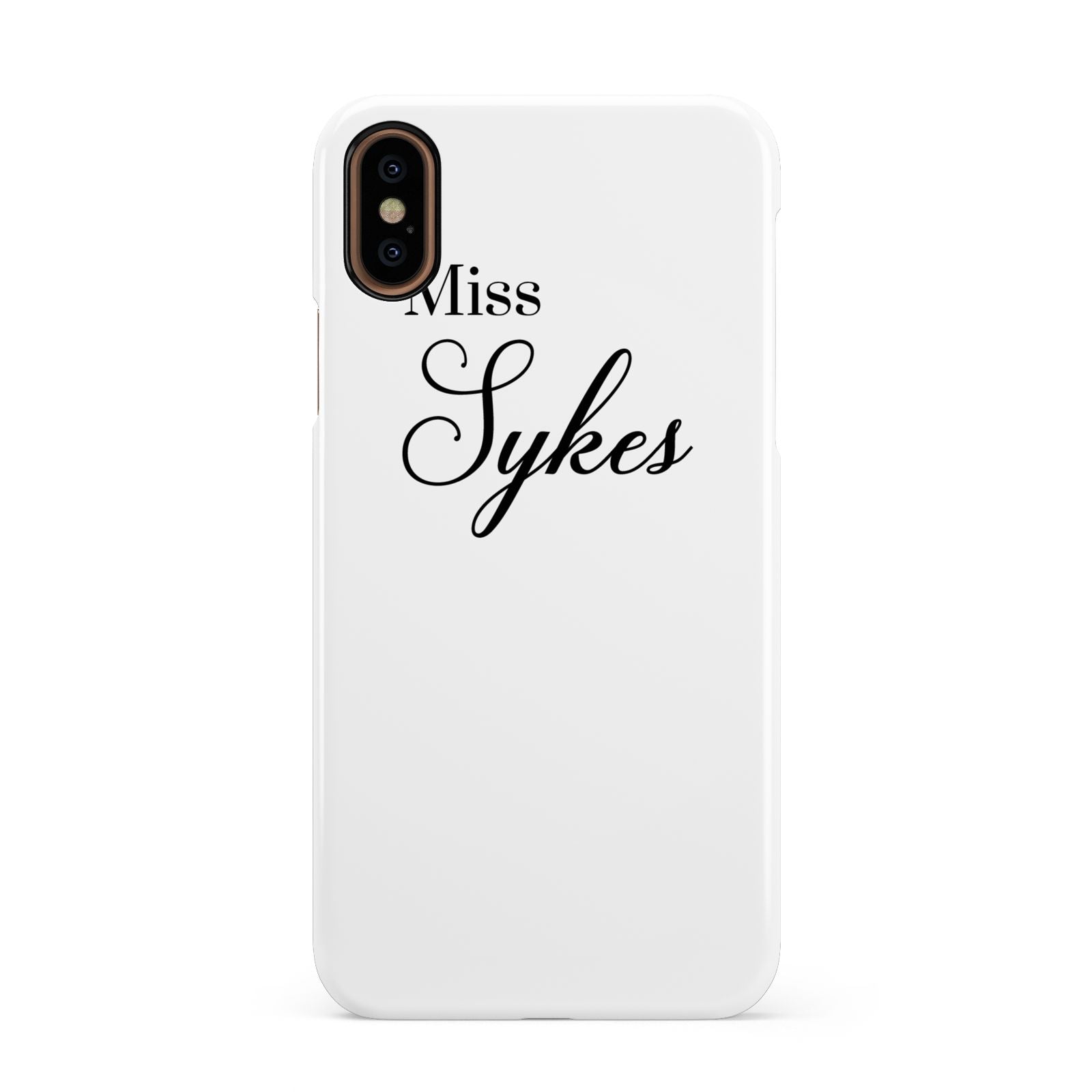 Personalised Wedding Name Miss Apple iPhone XS 3D Snap Case
