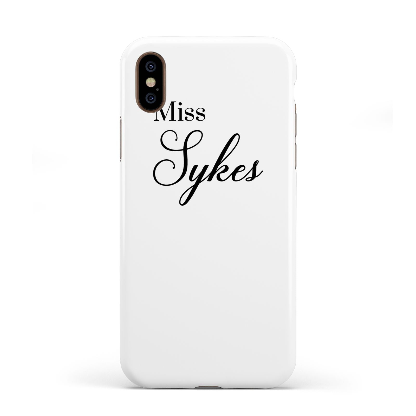 Personalised Wedding Name Miss Apple iPhone XS 3D Tough