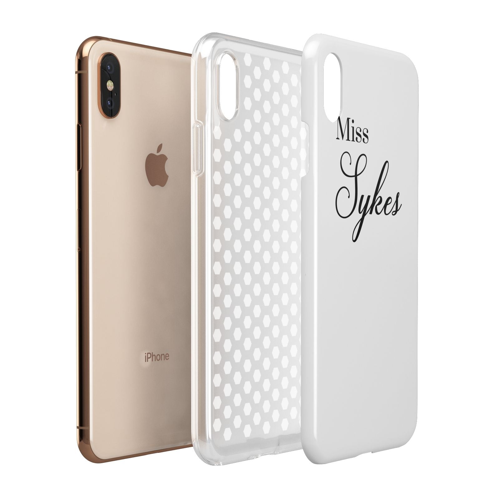 Personalised Wedding Name Miss Apple iPhone Xs Max 3D Tough Case Expanded View