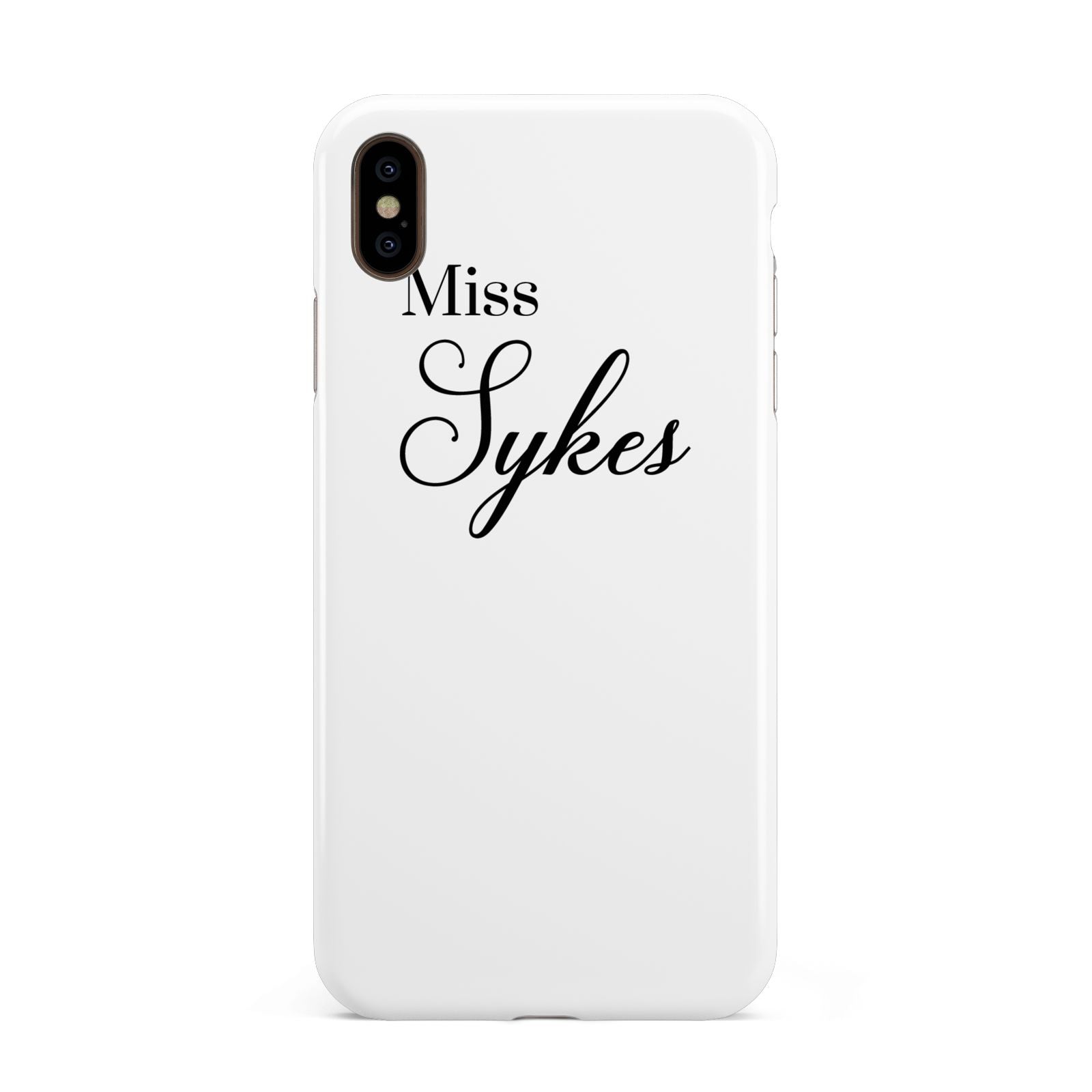 Personalised Wedding Name Miss Apple iPhone Xs Max 3D Tough Case