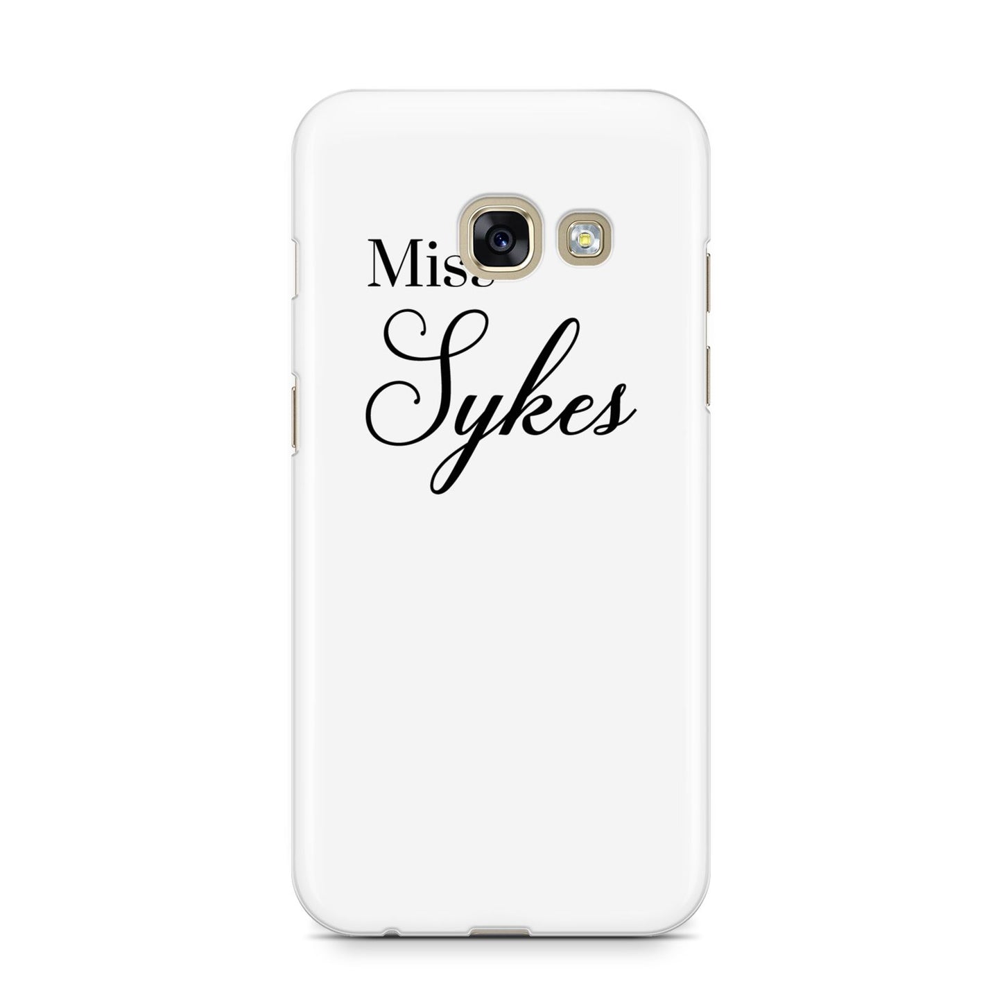 Personalised Wedding Name Miss Samsung Galaxy A3 2017 Case on gold phone