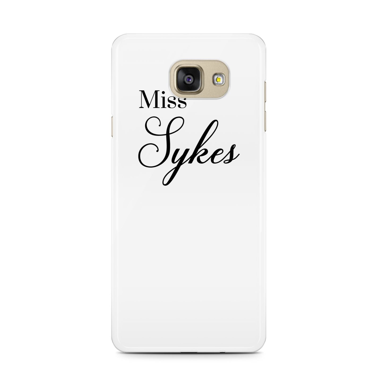 Personalised Wedding Name Miss Samsung Galaxy A7 2016 Case on gold phone
