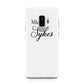 Personalised Wedding Name Miss Samsung Galaxy S9 Plus Case on Silver phone