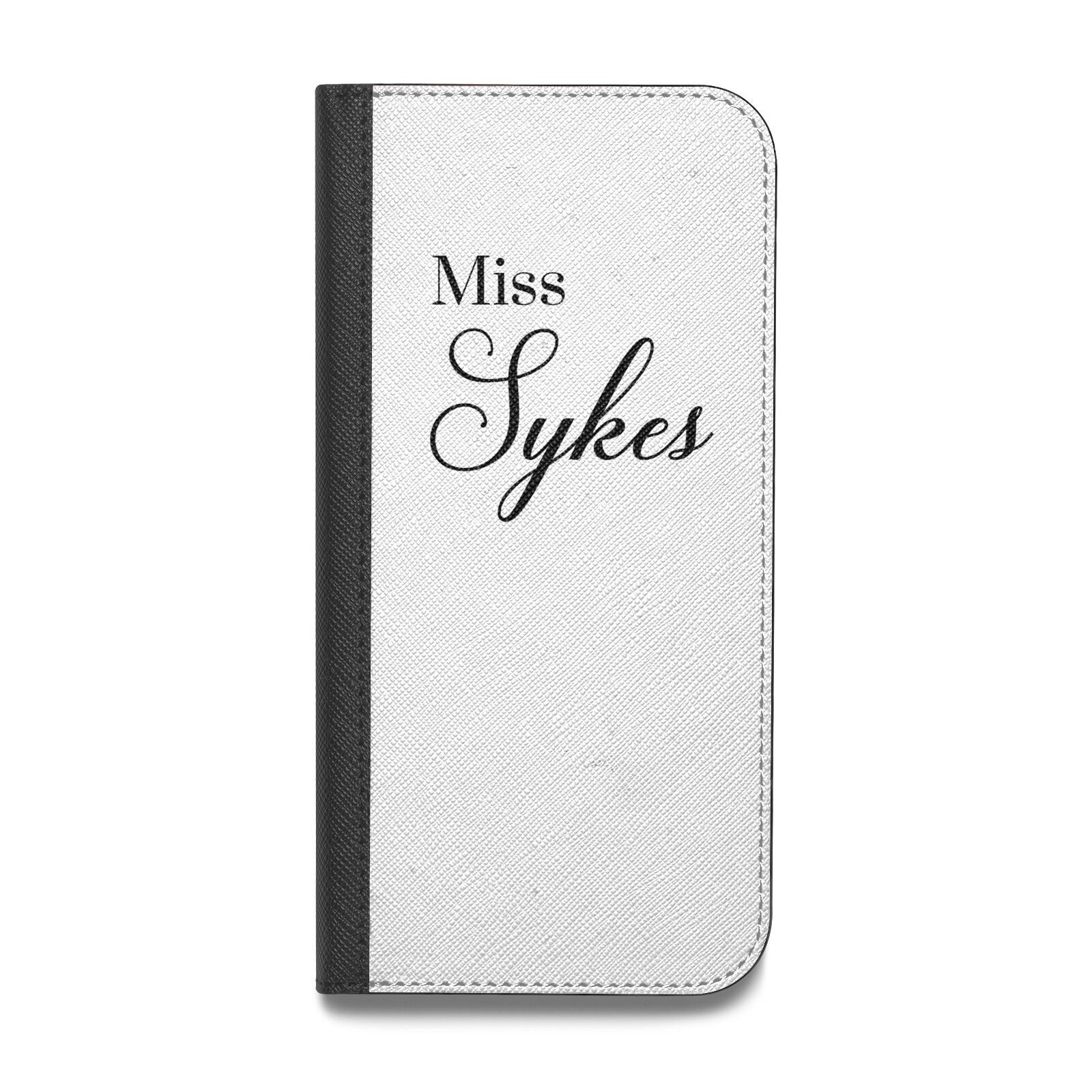 Personalised Wedding Name Miss Vegan Leather Flip iPhone Case