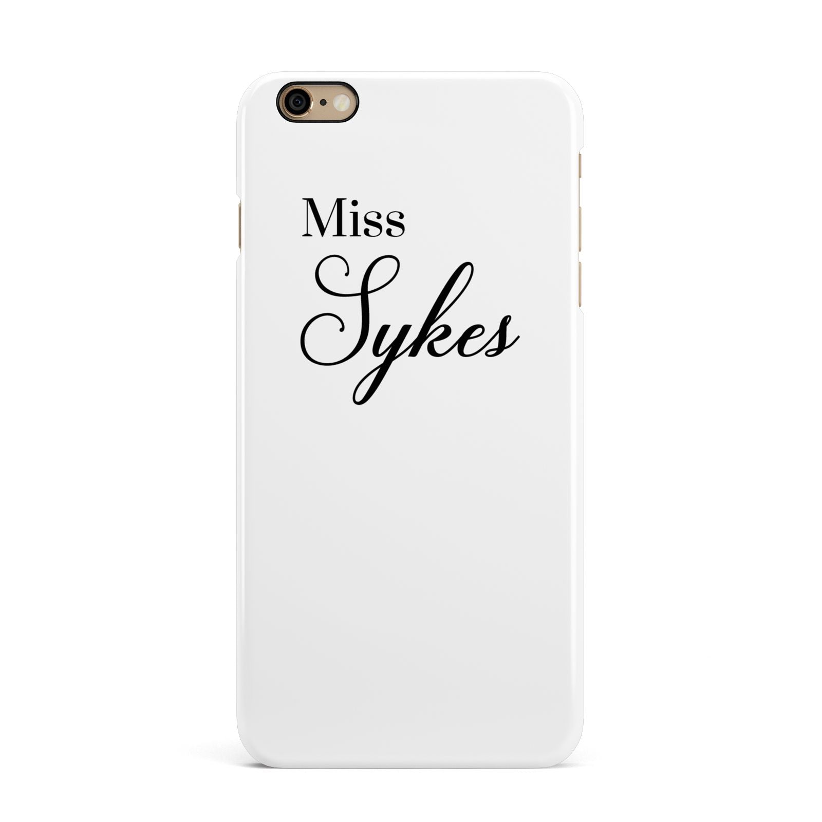 Personalised Wedding Name Miss iPhone 6 Plus 3D Snap Case on Gold Phone