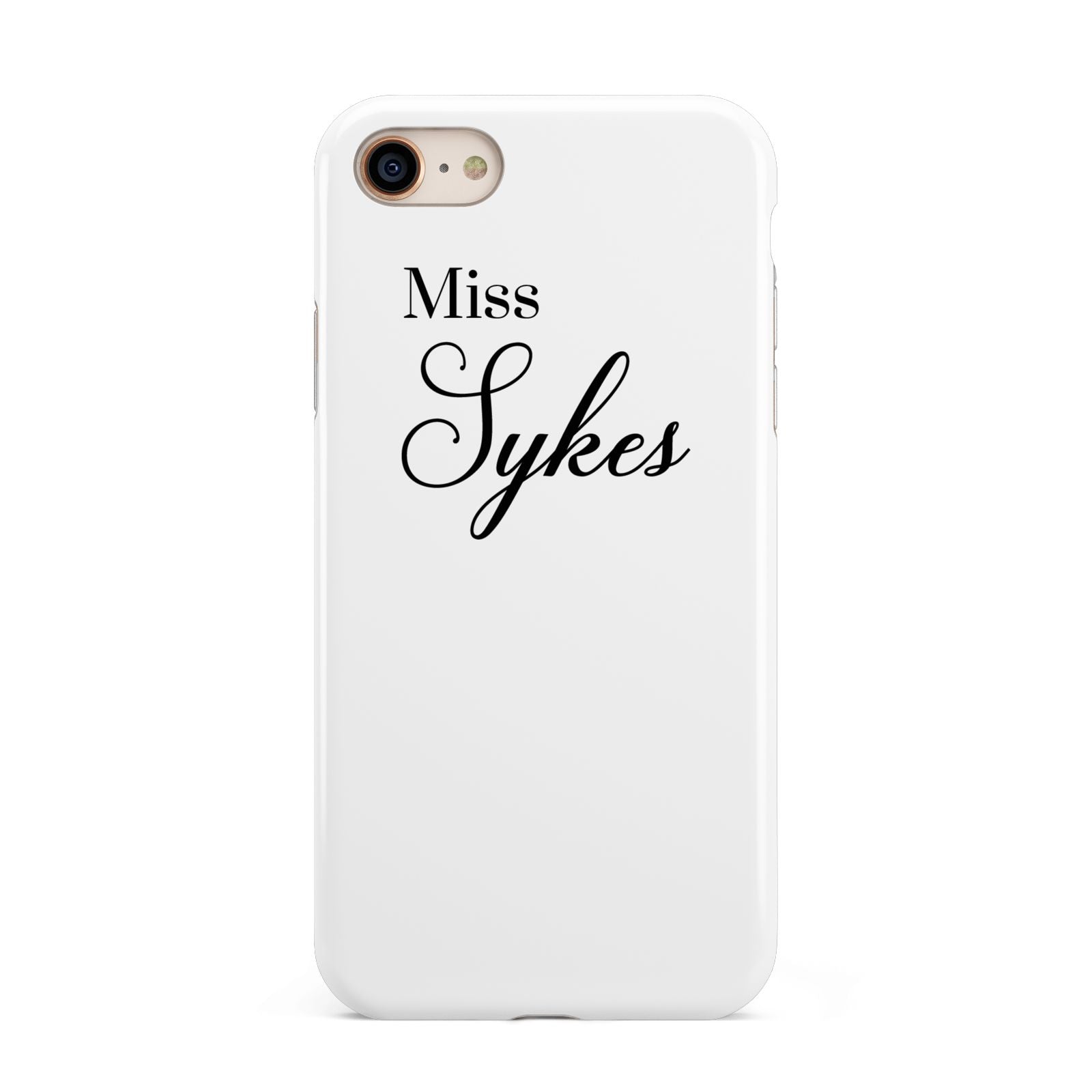 Personalised Wedding Name Miss iPhone 8 3D Tough Case on Gold Phone