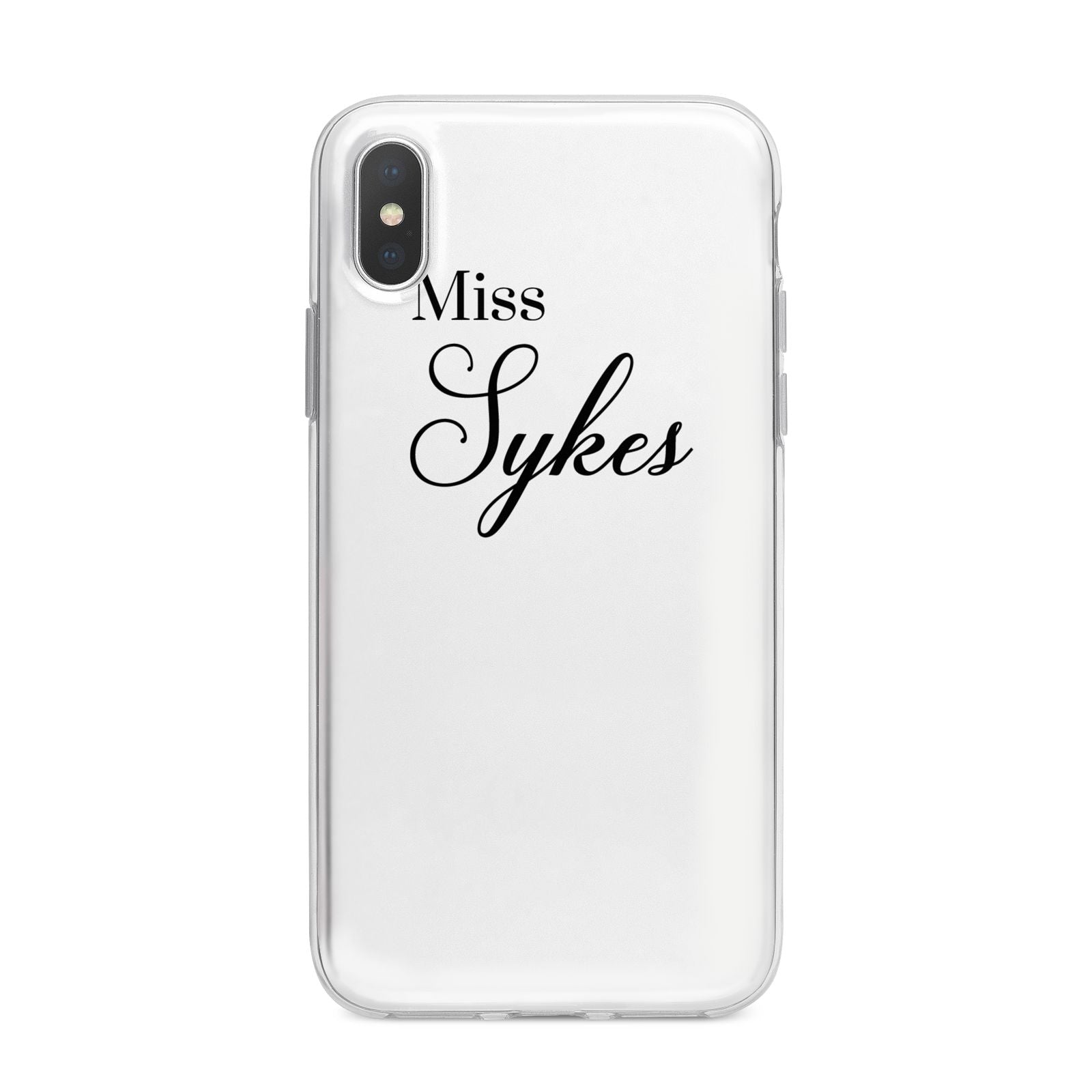 Personalised Wedding Name Miss iPhone X Bumper Case on Silver iPhone Alternative Image 1