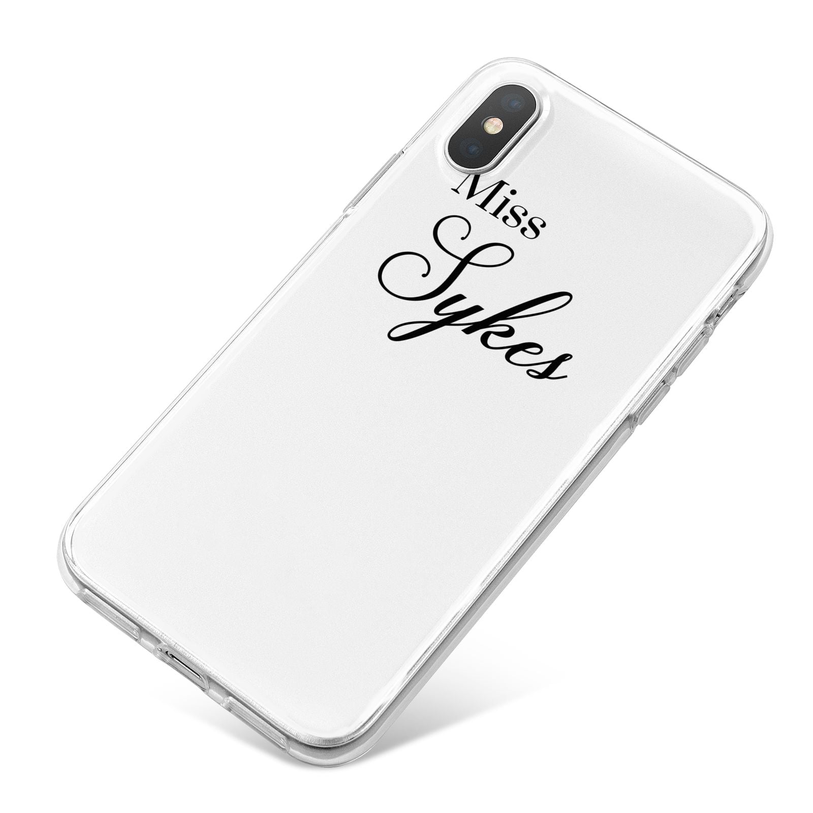 Personalised Wedding Name Miss iPhone X Bumper Case on Silver iPhone