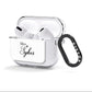 Personalised Wedding Name Mrs AirPods Clear Case 3rd Gen Side Image