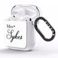 Personalised Wedding Name Mrs AirPods Clear Case Side Image
