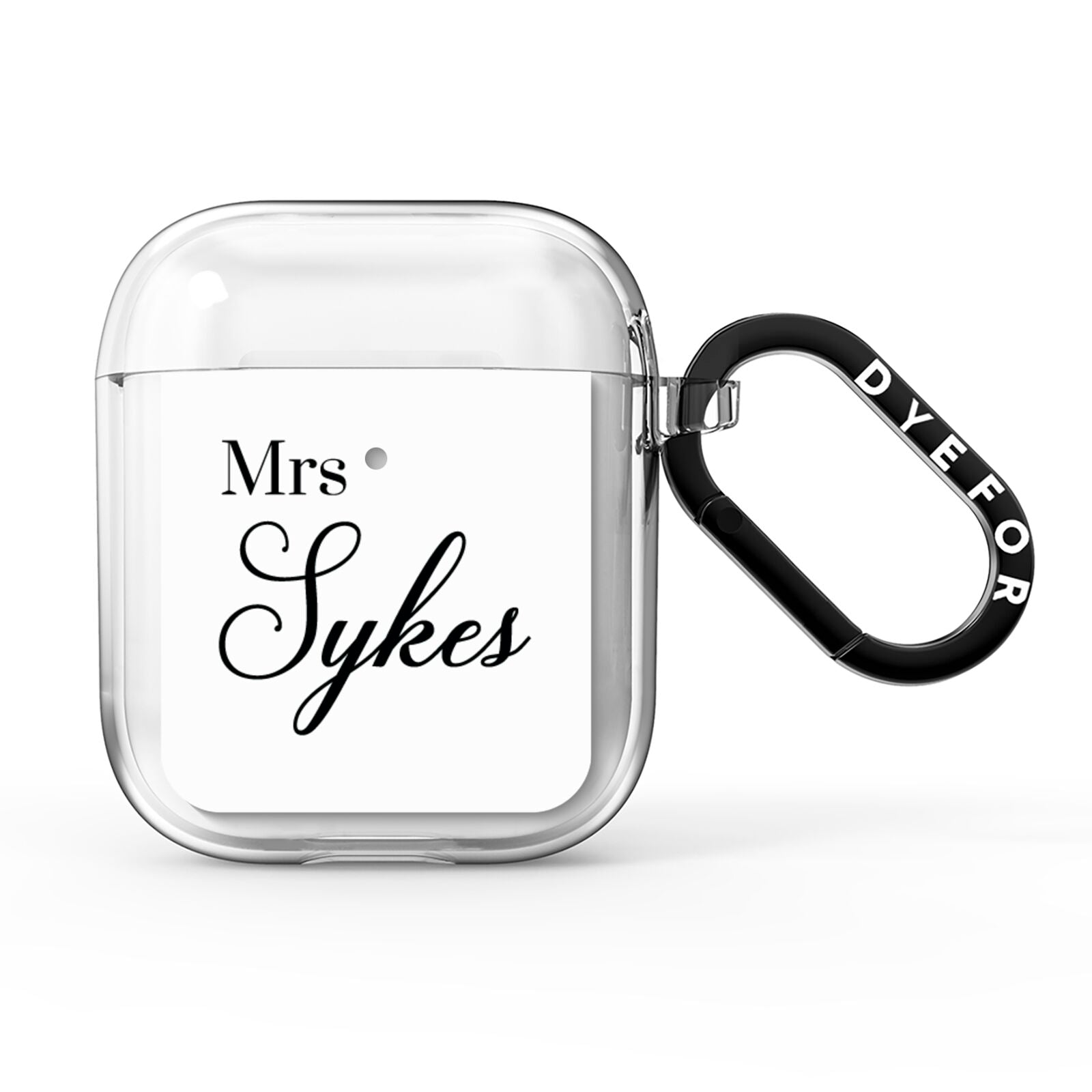 Personalised Wedding Name Mrs AirPods Clear Case